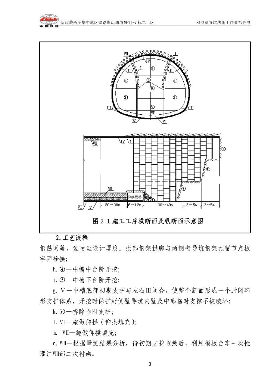 蒙华铁路MHTJ-7标段二工区双侧壁导坑法施工作业指导书-(修复的)_第5页