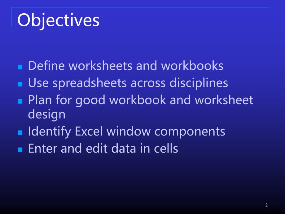 excel2007 chapter1 教学ppt canadian second edition_第2页