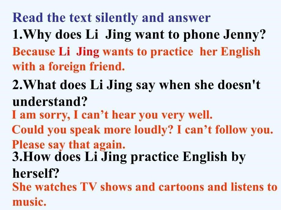 2018春七年级英语下册 unit 5 i love learning english lesson 25 a phone friend （新版）冀教版_第5页