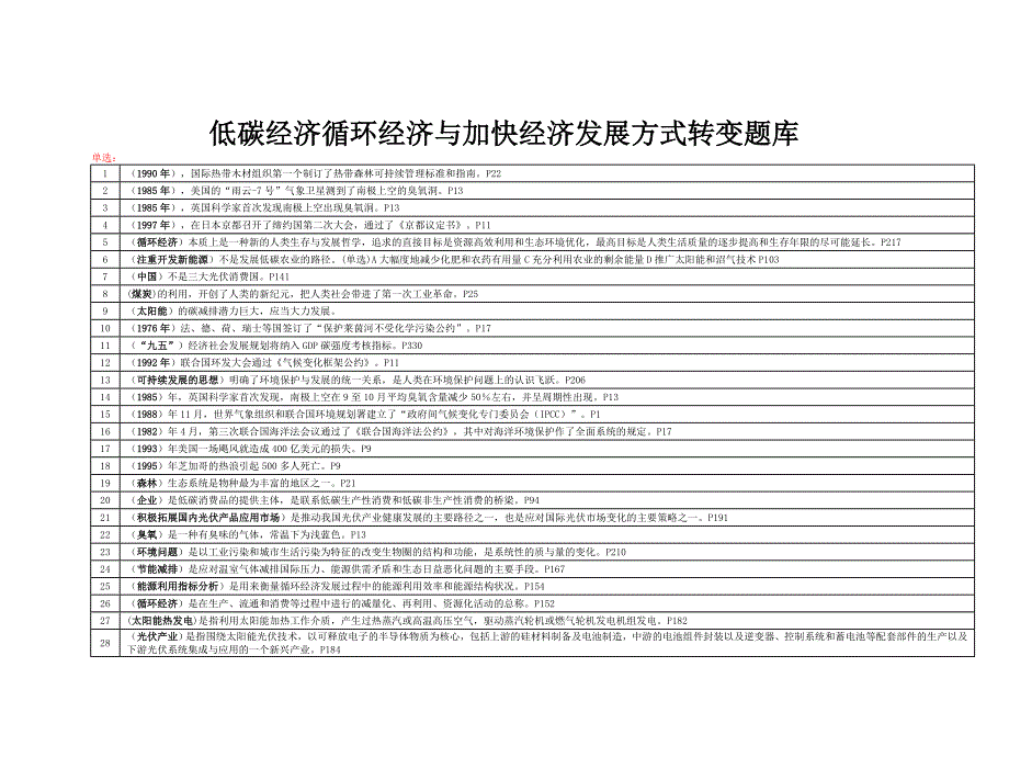 低碳经济循环经济与加快经济发展方式转变题库_第1页