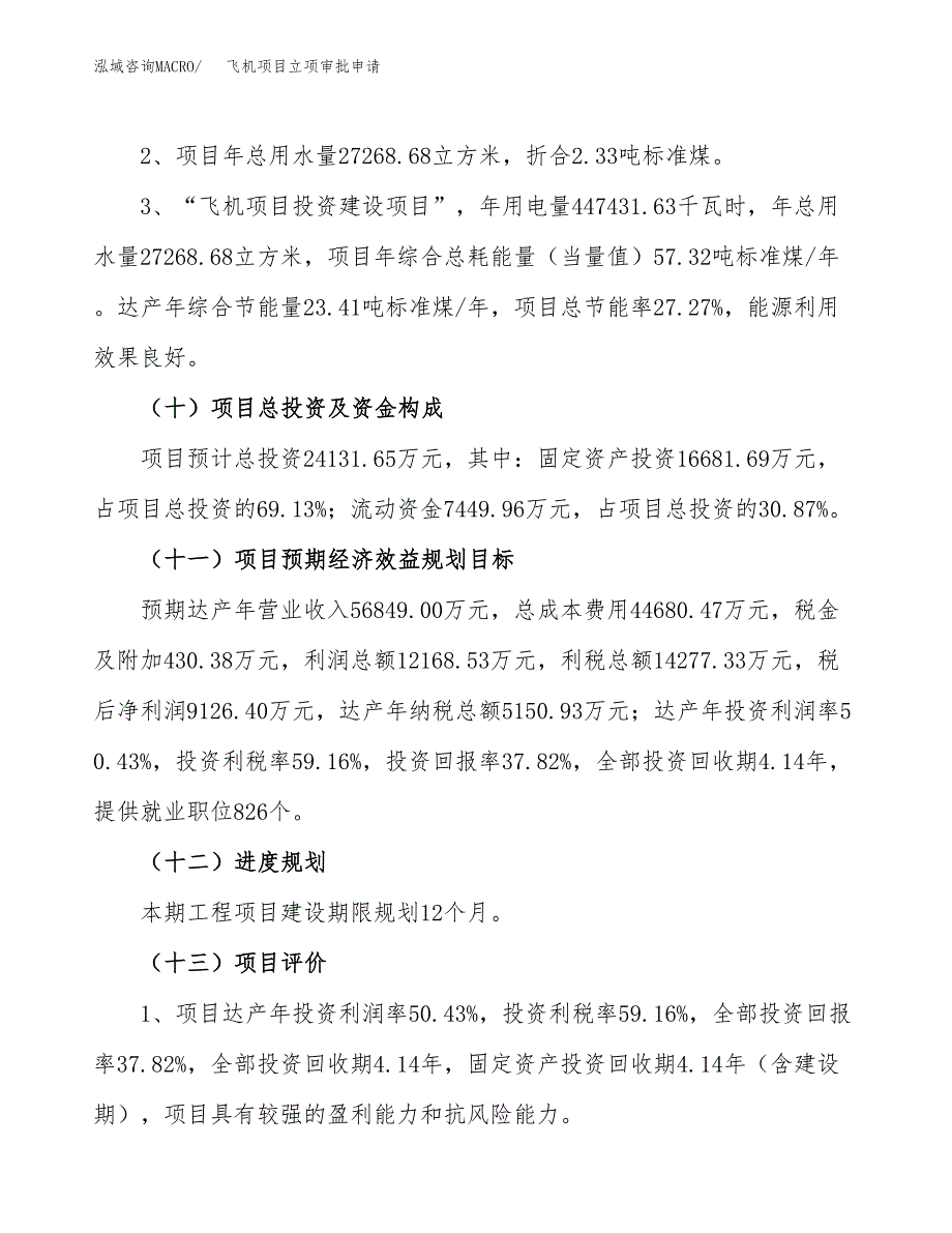 飞机项目立项审批申请（模板）_第4页