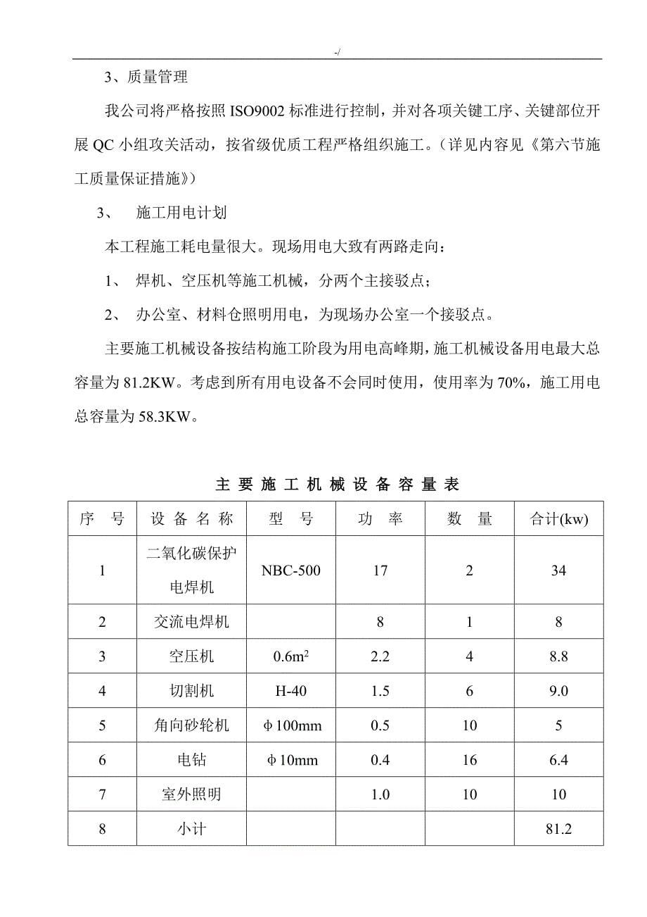 钢结构施工方案方针_第5页