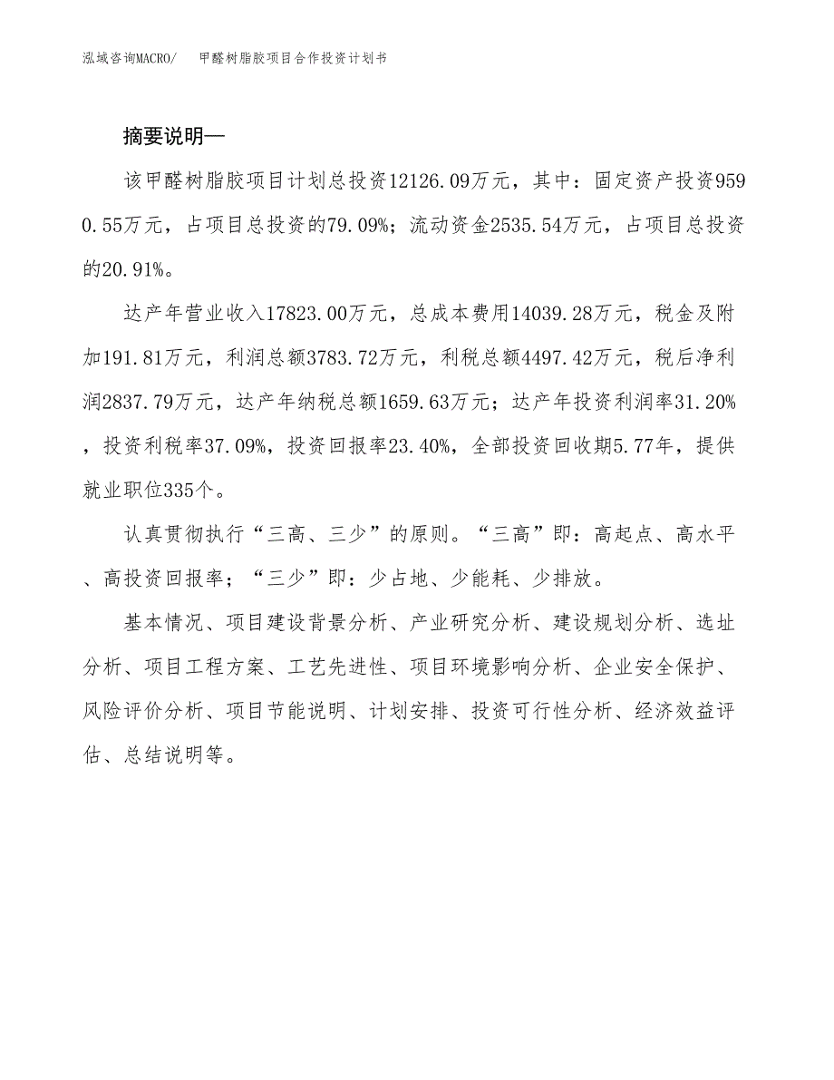 甲醛树脂胶项目合作投资计划书.docx_第2页