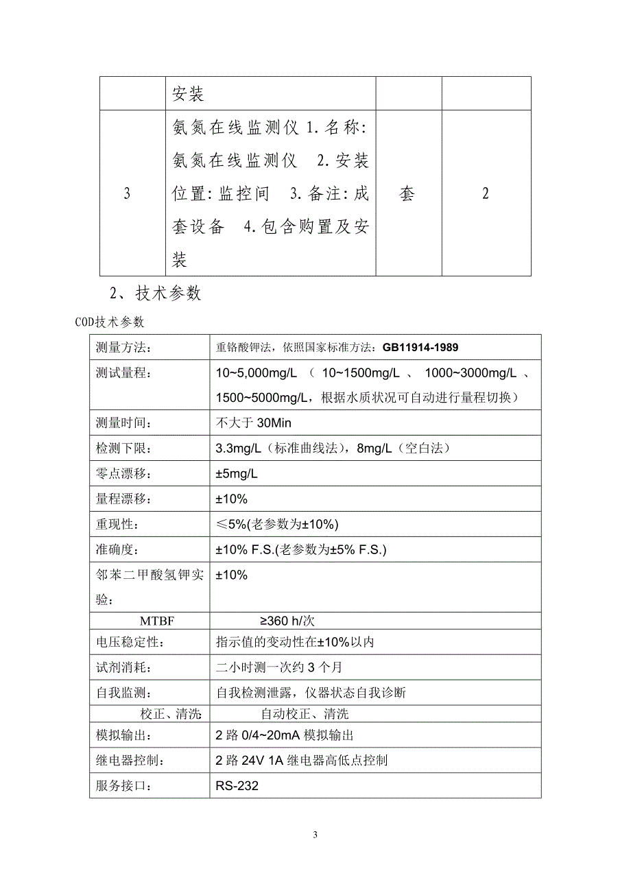 东平县旧县王古店人工湿地升级改造工程水质在线监测设备采_第3页