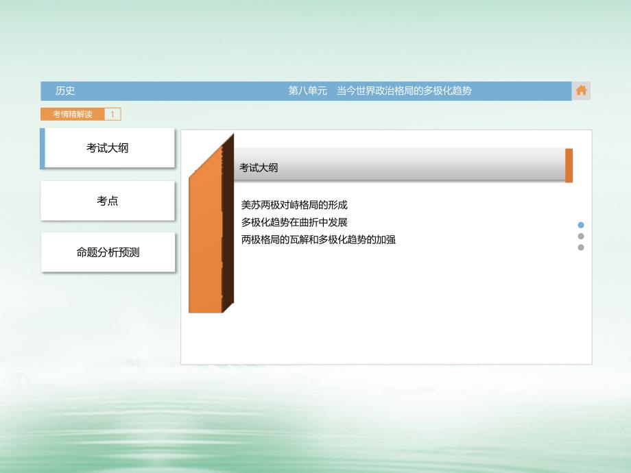 2018版高三历史一轮复习（考情精解读+知识全通关+题型全突破+史料深研析）第八单元 当今世界政治格局的多极化趋势_第3页