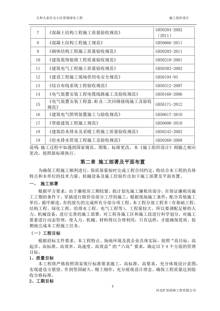 天和人家住宅小区景观绿化工程施工组织设计_第2页