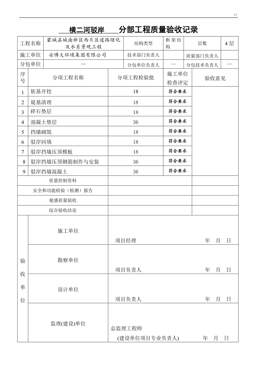 驳岸分部项目工程质量验收记录材料水利.2doc2_第2页