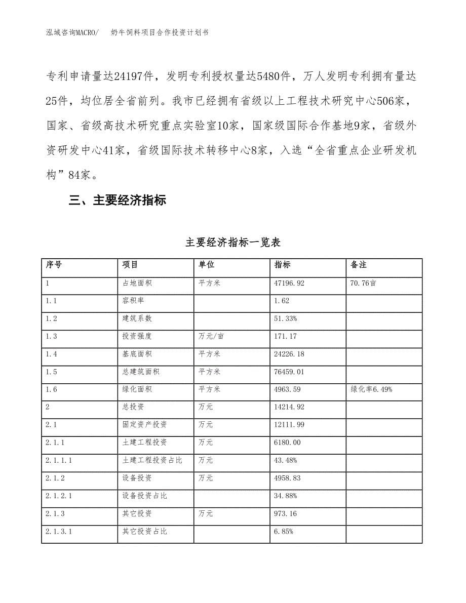 奶牛饲料项目合作投资计划书（样本）.docx_第5页