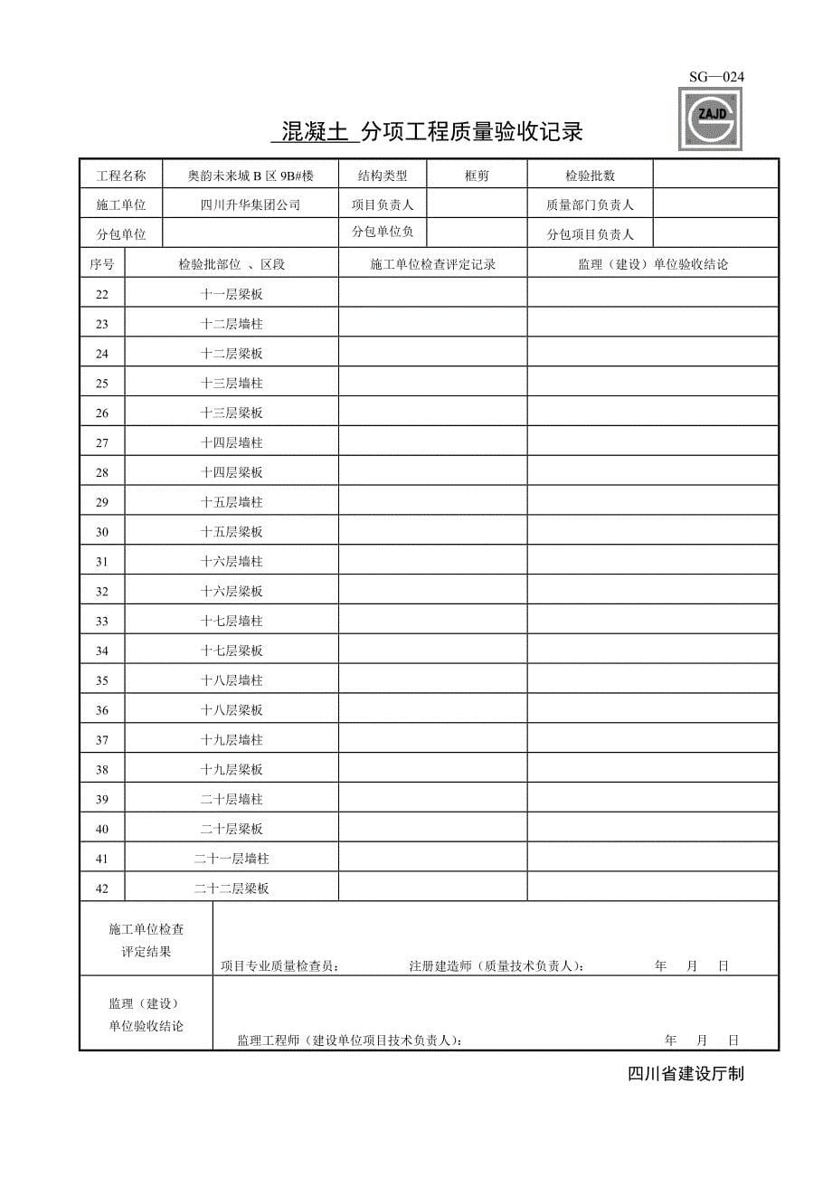 sg024分项工程质量验收记录_第5页