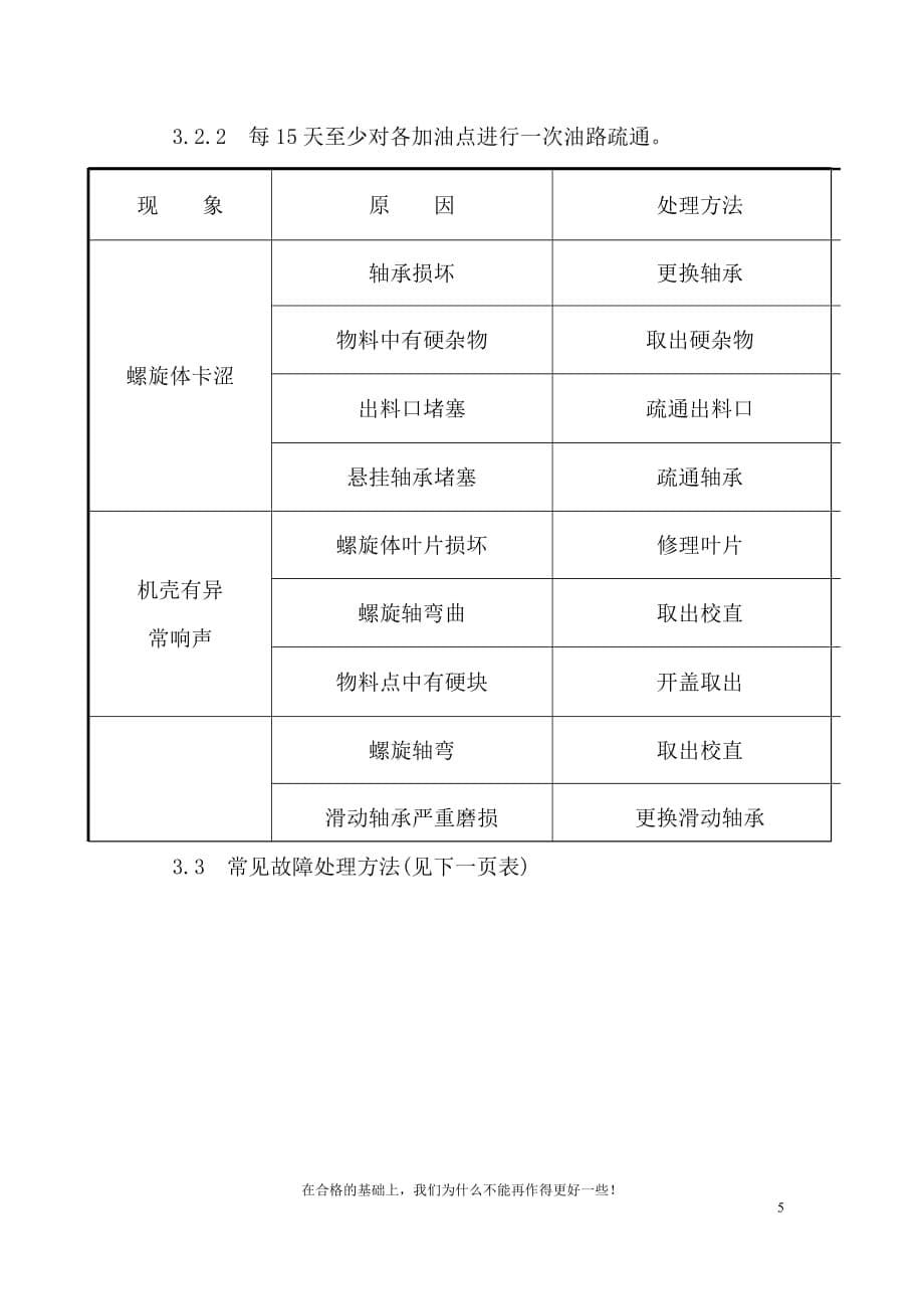 螺旋给料机--维护检修规程_第5页