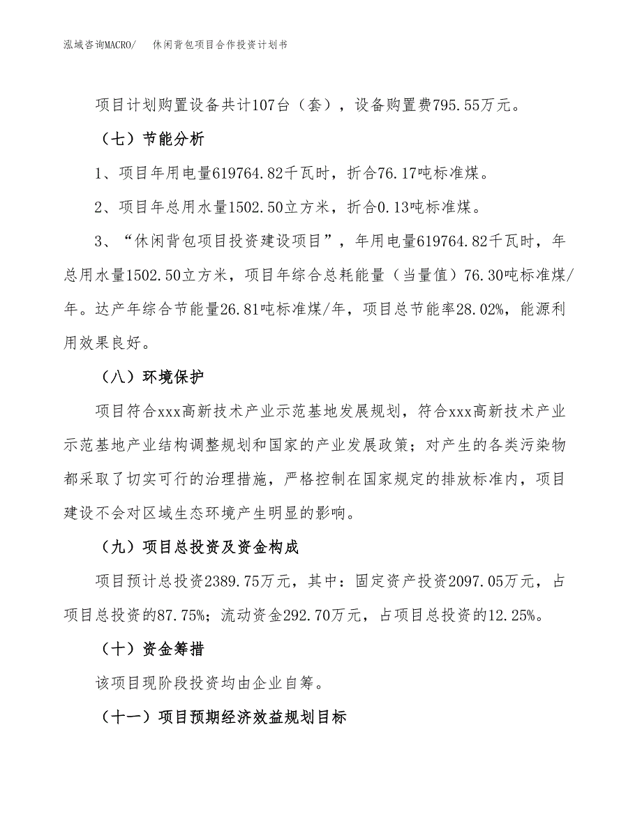 休闲背包项目合作投资计划书（样本）.docx_第2页