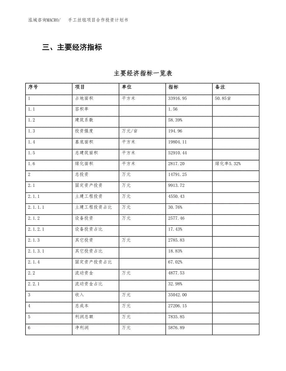 手工丝毯项目合作投资计划书（样本）.docx_第5页