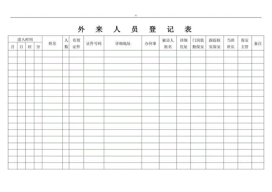 保安工作表格资料大全汇总_第1页