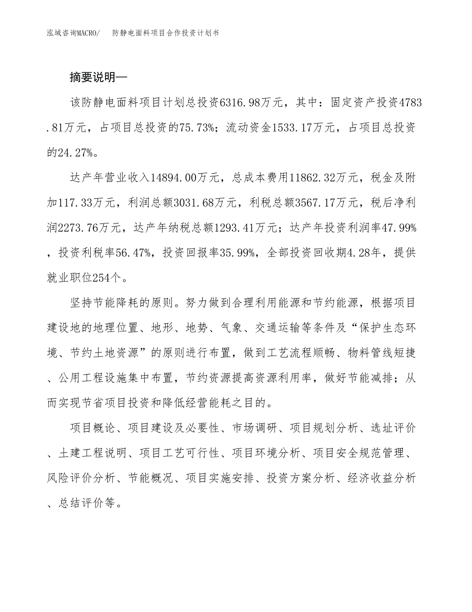 防静电面料项目合作投资计划书.docx_第2页