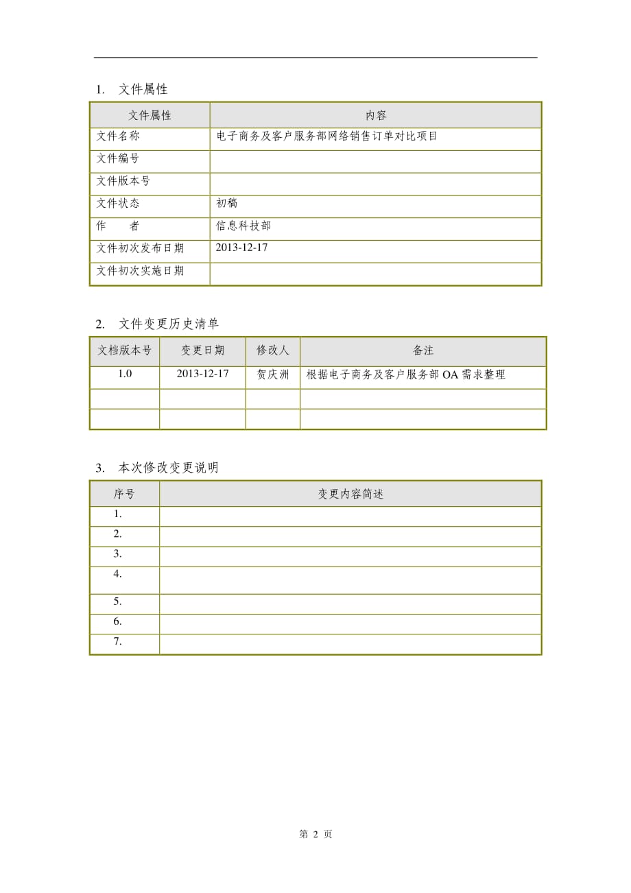 2.电子商务及客户服务部网络销售订单对比项目需求规格书_第2页