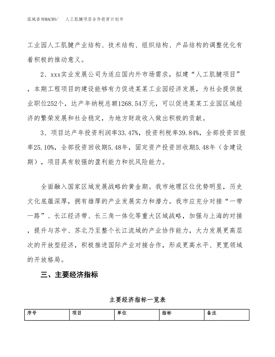 人工肌腱项目合作投资计划书（样本）.docx_第4页