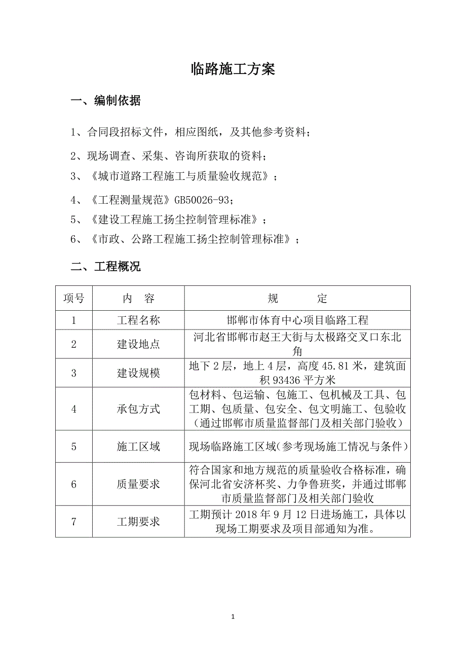 邯郸市体育中心项目临时道路施工_第3页