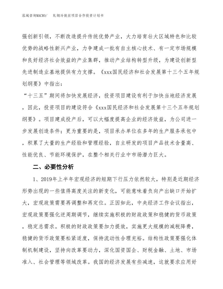 轧钢冷拔丝项目合作投资计划书.docx_第5页