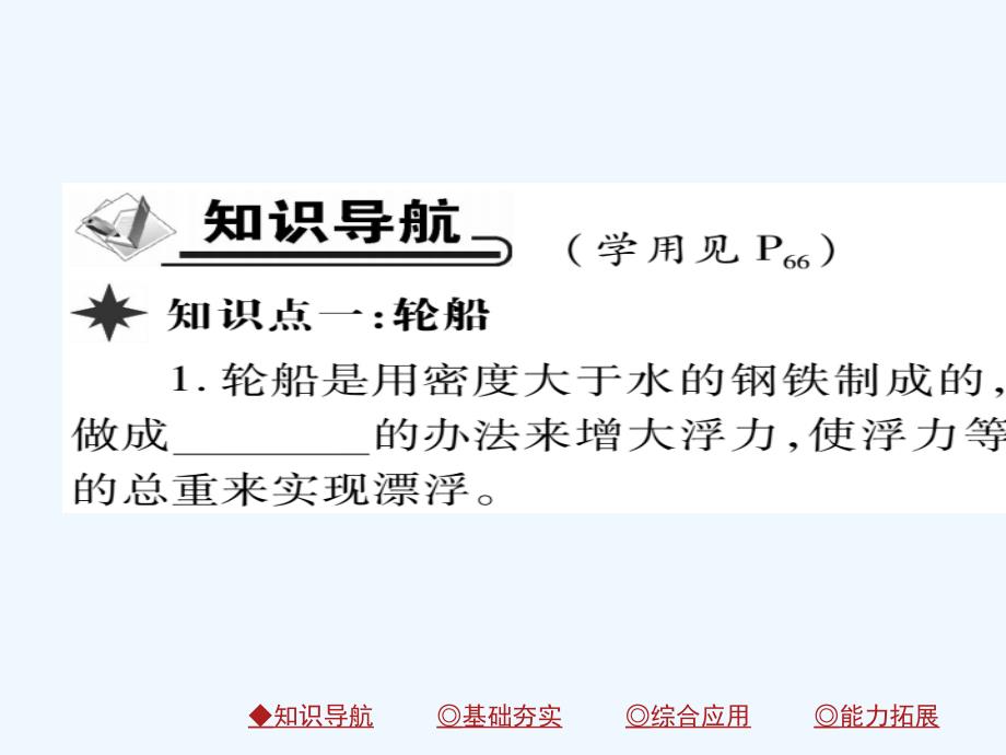 2018八年级物理下册 第10章 第3节 浮力的浮沉条件及应用 第二课时 浮力的应用习题 （新版）新人教版_第2页