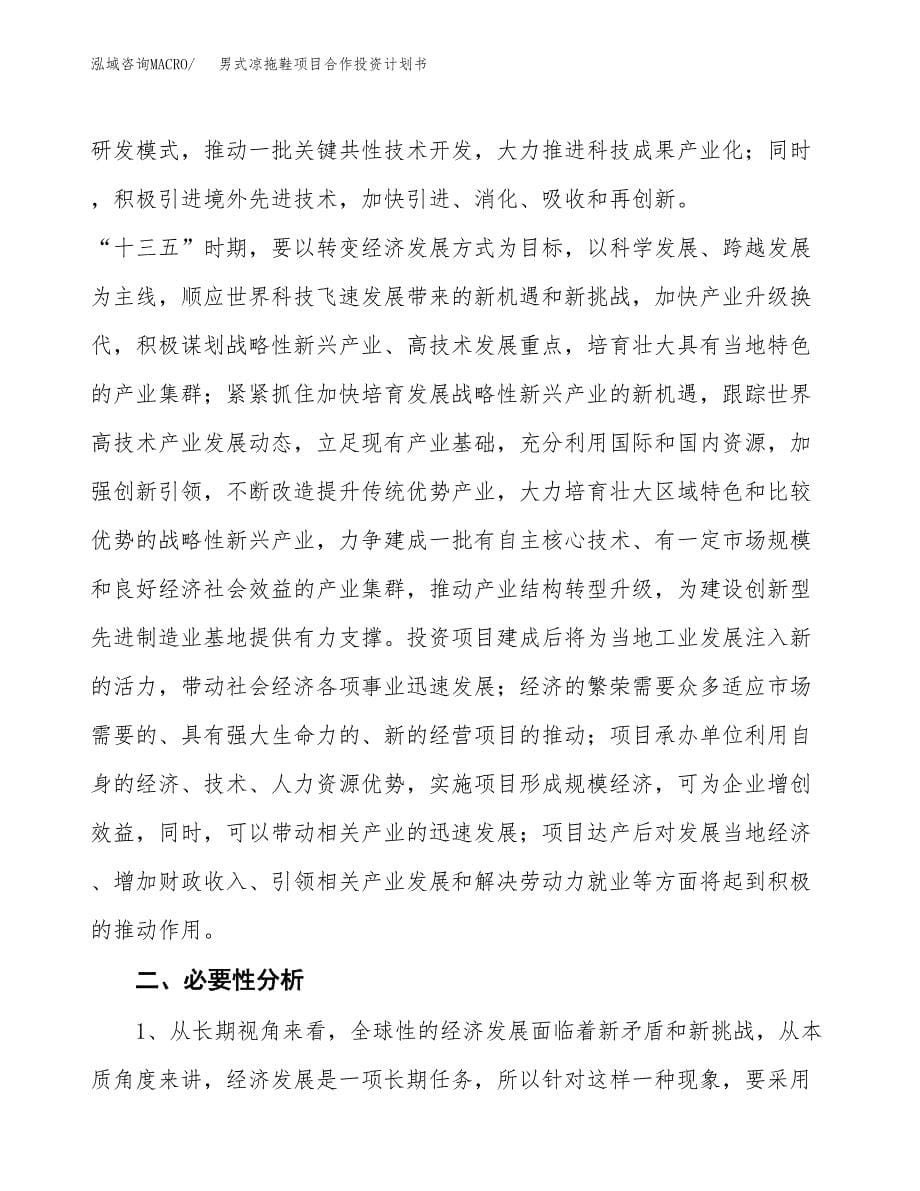 男式凉拖鞋项目合作投资计划书.docx_第5页