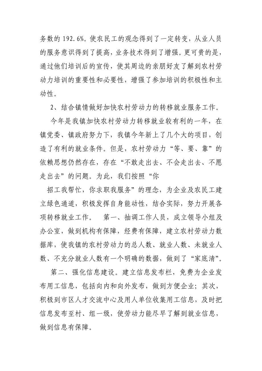 县劳动力转移就业和技能扶贫工作交流发言材料_第5页