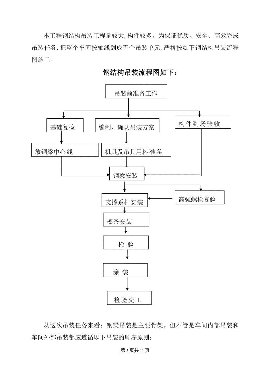 钢结构现场安全施工吊装方案_第5页