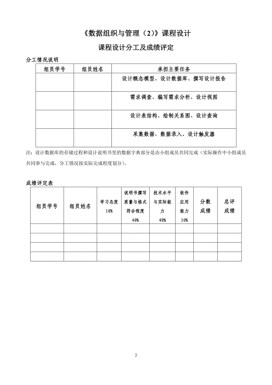 数据组织与管理课程设计,SQL Server 2000,宾馆管理系统._第2页