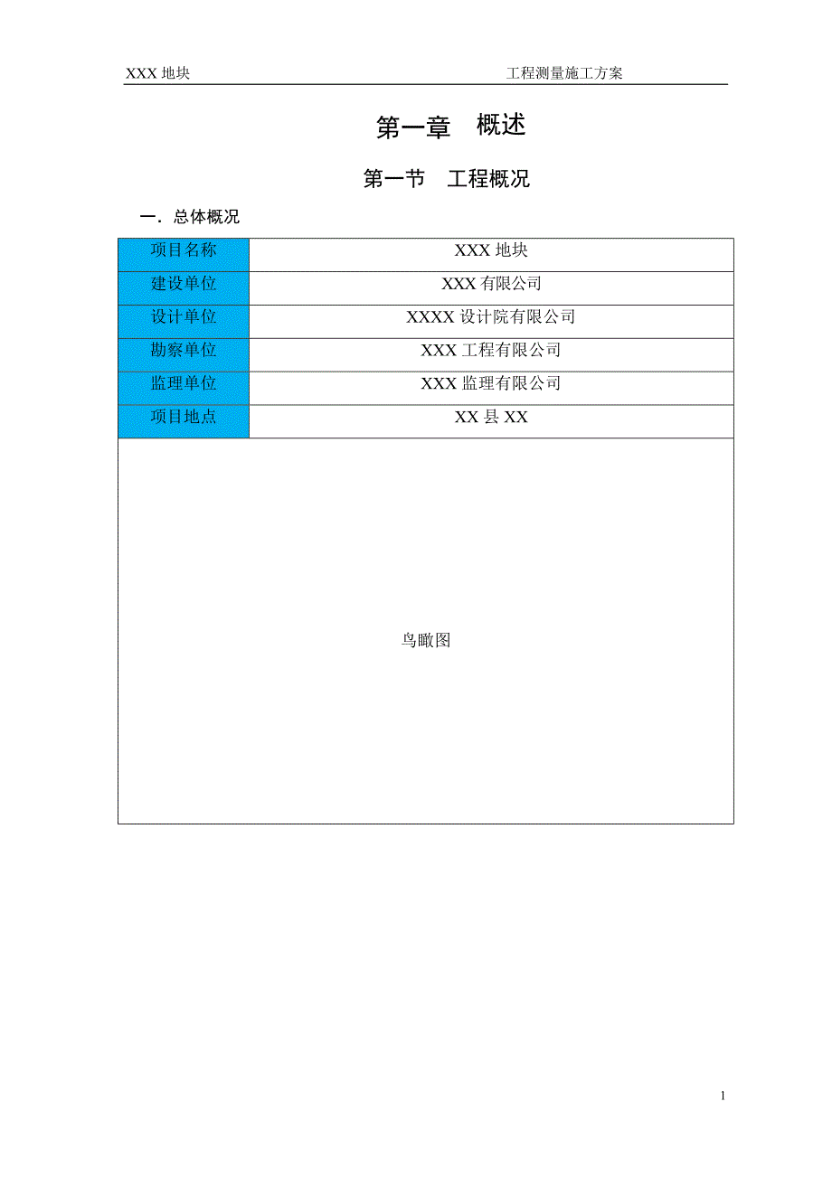 XXX地块工程测量施工方案_第1页