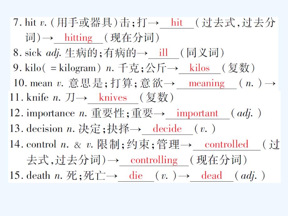 2018届中考英语复习 第一轮 教材回顾 八下 unit 1-unit 3_第2页