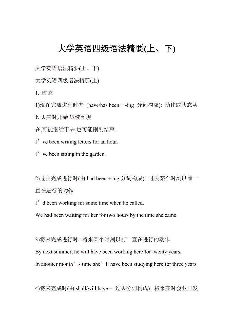 大学英语四级语法精要(上、下).doc_第1页