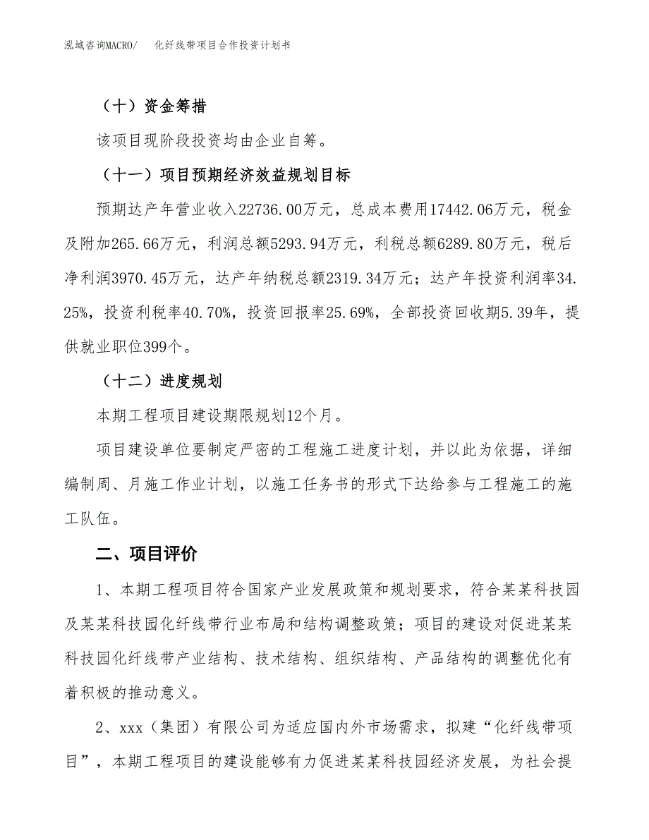 化纤线带项目合作投资计划书（样本）.docx_第3页