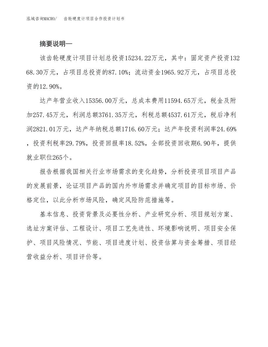 齿轮硬度计项目合作投资计划书.docx_第2页