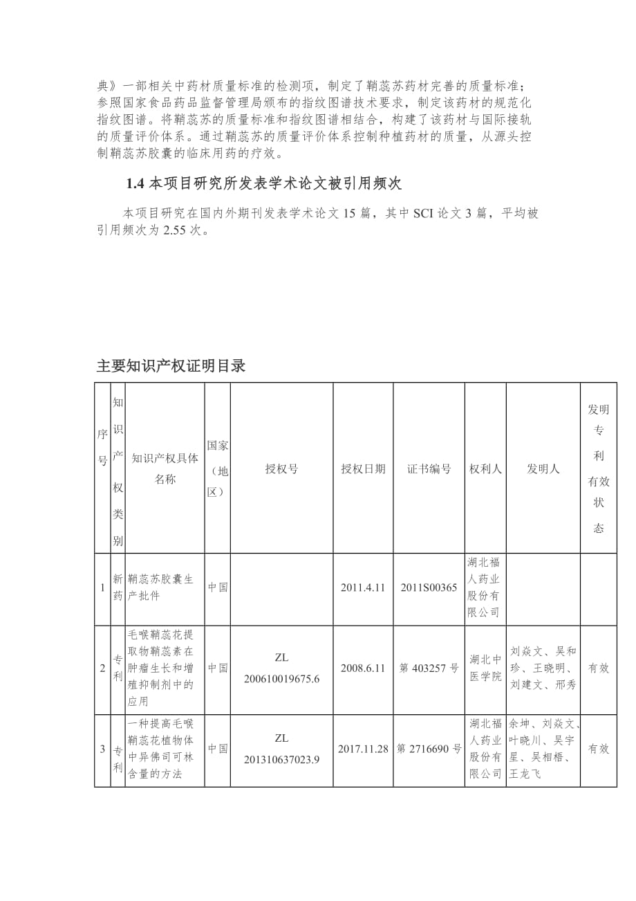 科技进步奖提名公示湖北福人药业股份有限公司_第3页