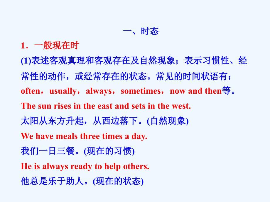 2018年高考英语一轮复习 第二部分 专题复习 一、语法 7. 时态和语态 外研版_第2页