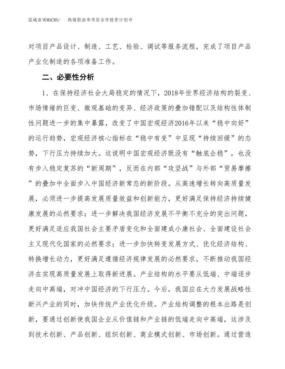 热熔胶涂布项目合作投资计划书.docx_第5页