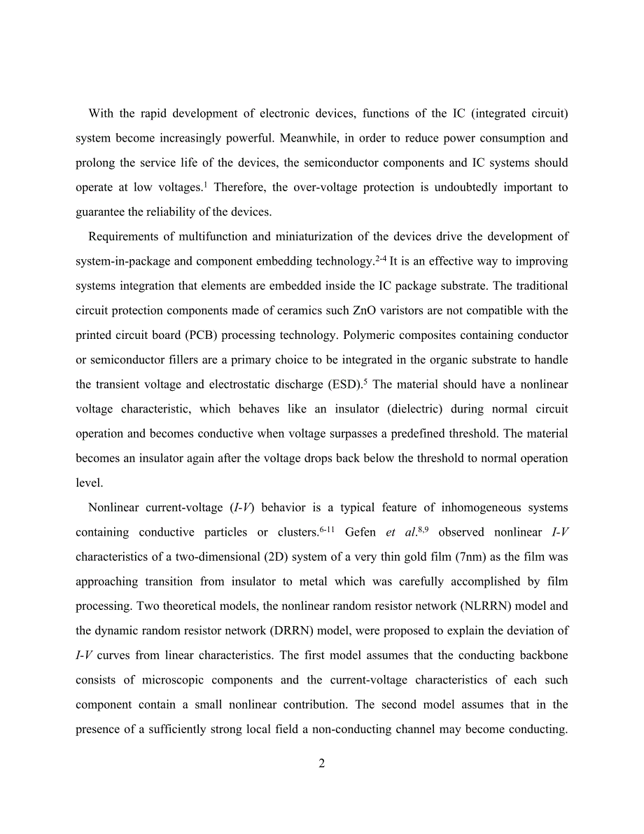 nonlinear i-v behavior of cnt filled polymer composites and investigation of the mechanism_第2页