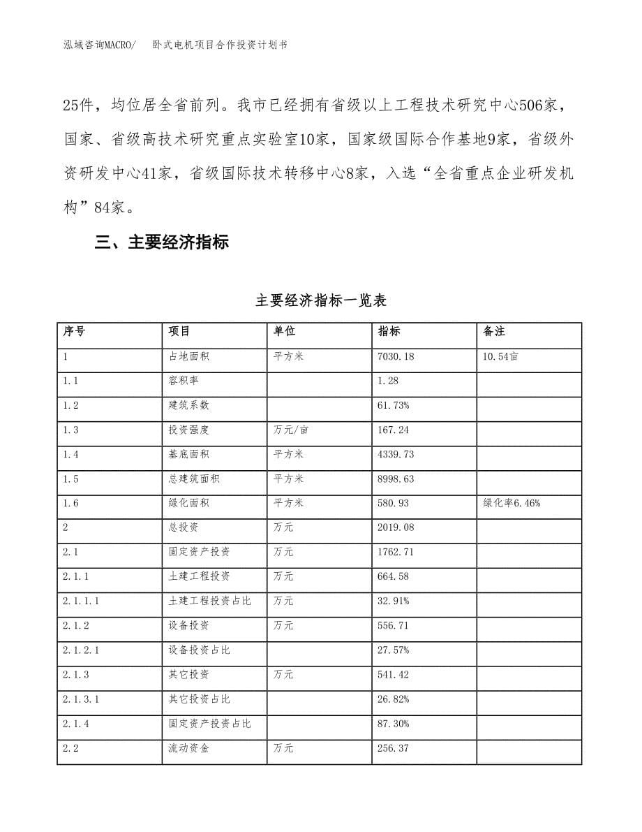 卧式电机项目合作投资计划书（样本）.docx_第5页