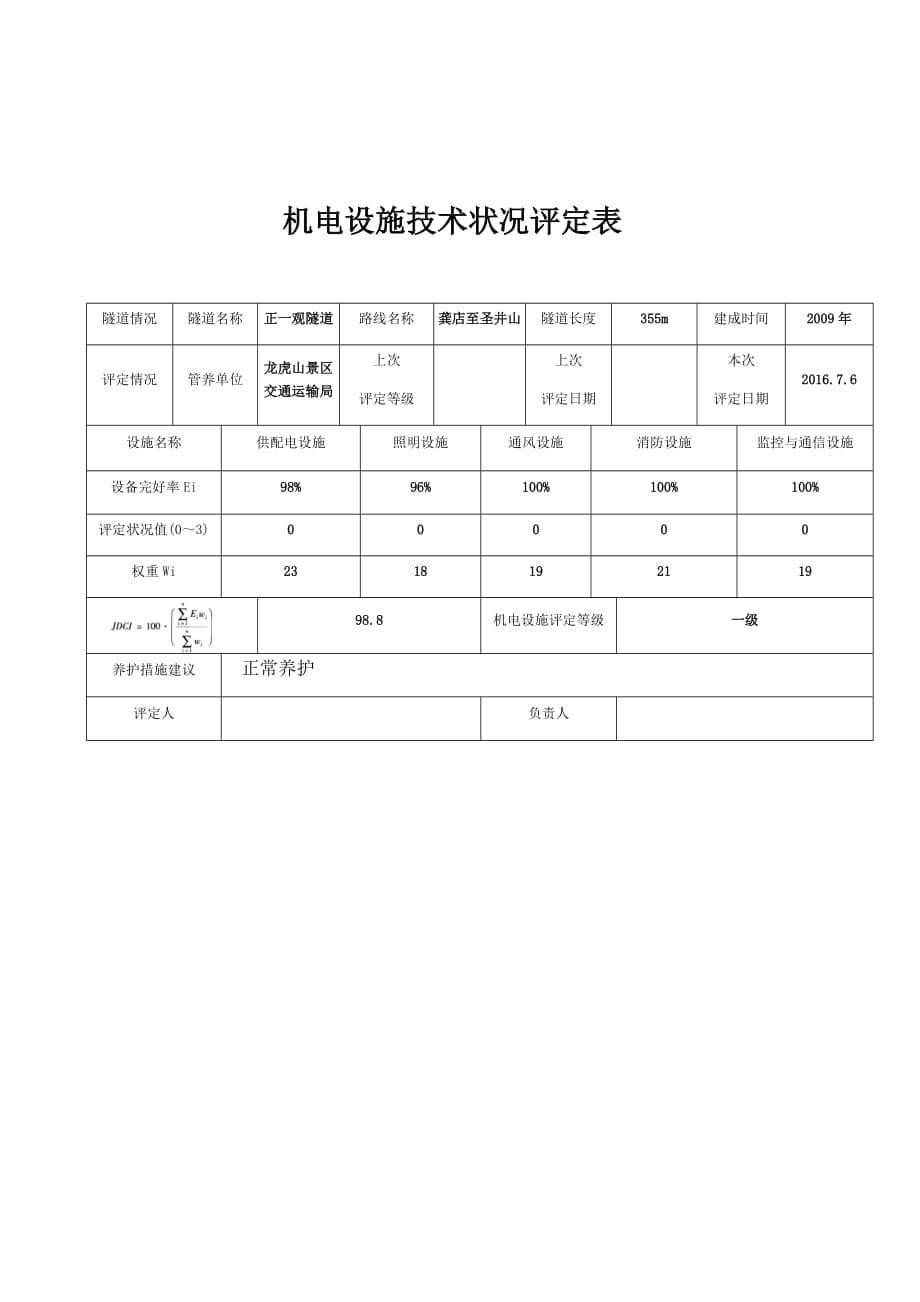 隧道(土建结构、机电设施)技术状况评定表2015规范_第5页