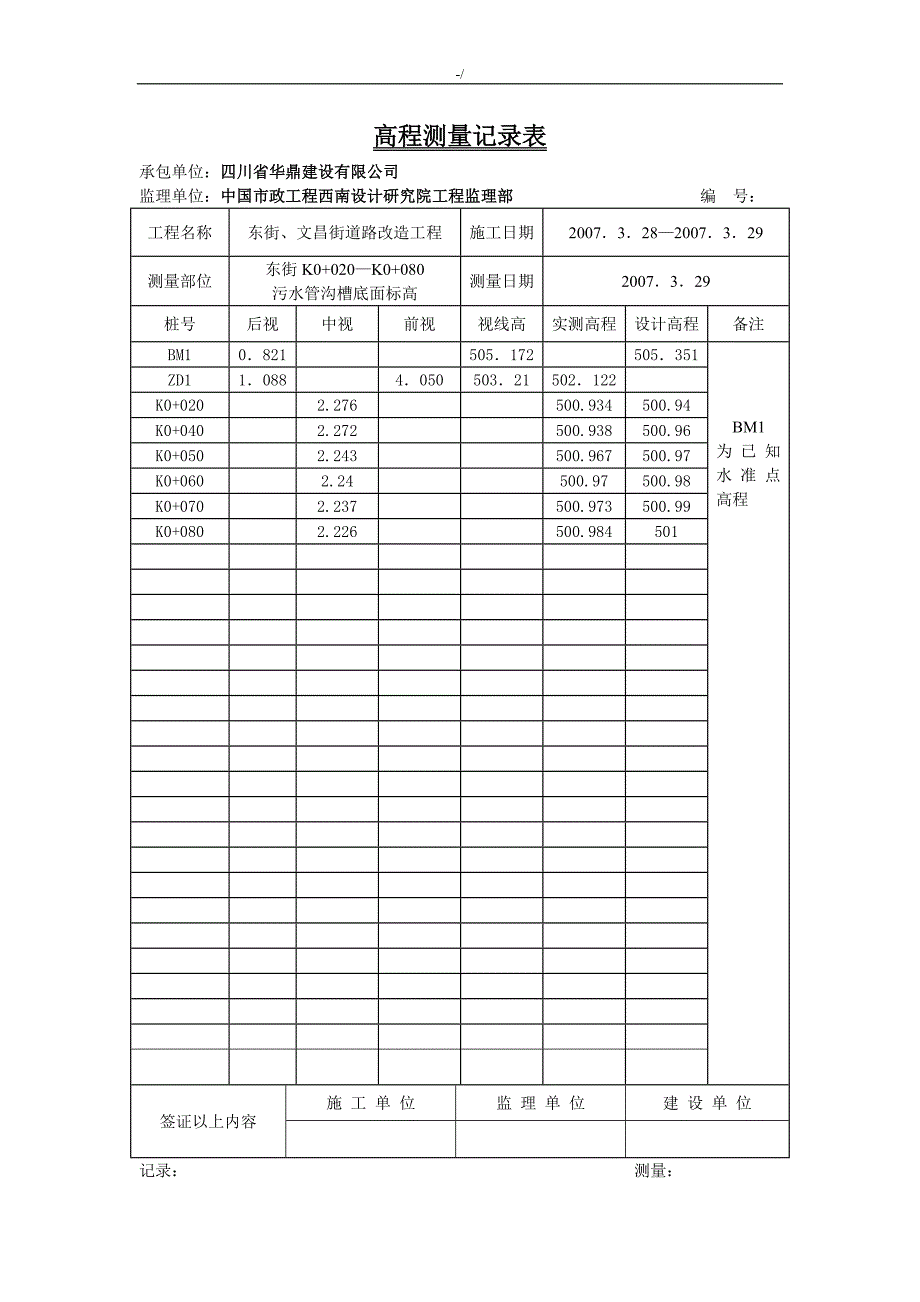 高程测量记录材料表_第2页