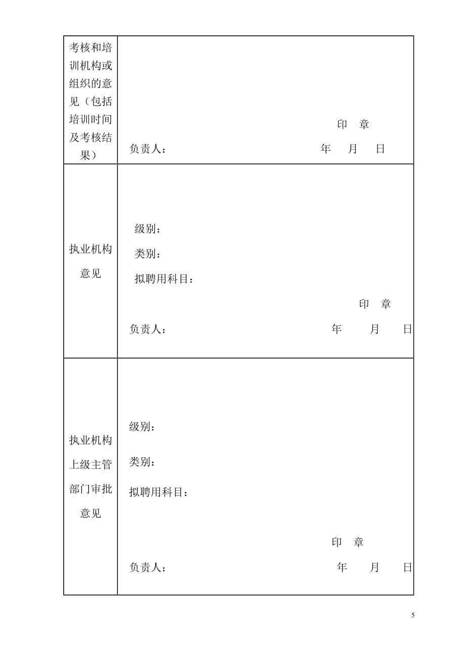 医师执业注册申请审核表样表 资料_第5页