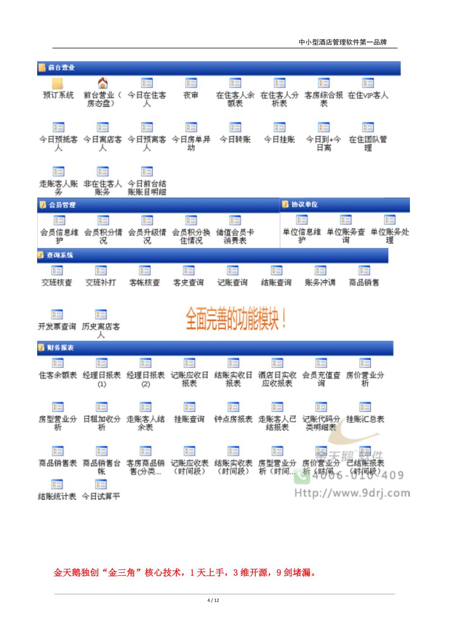 商务酒店客房客房管理系统解决(50-80客房)_第4页