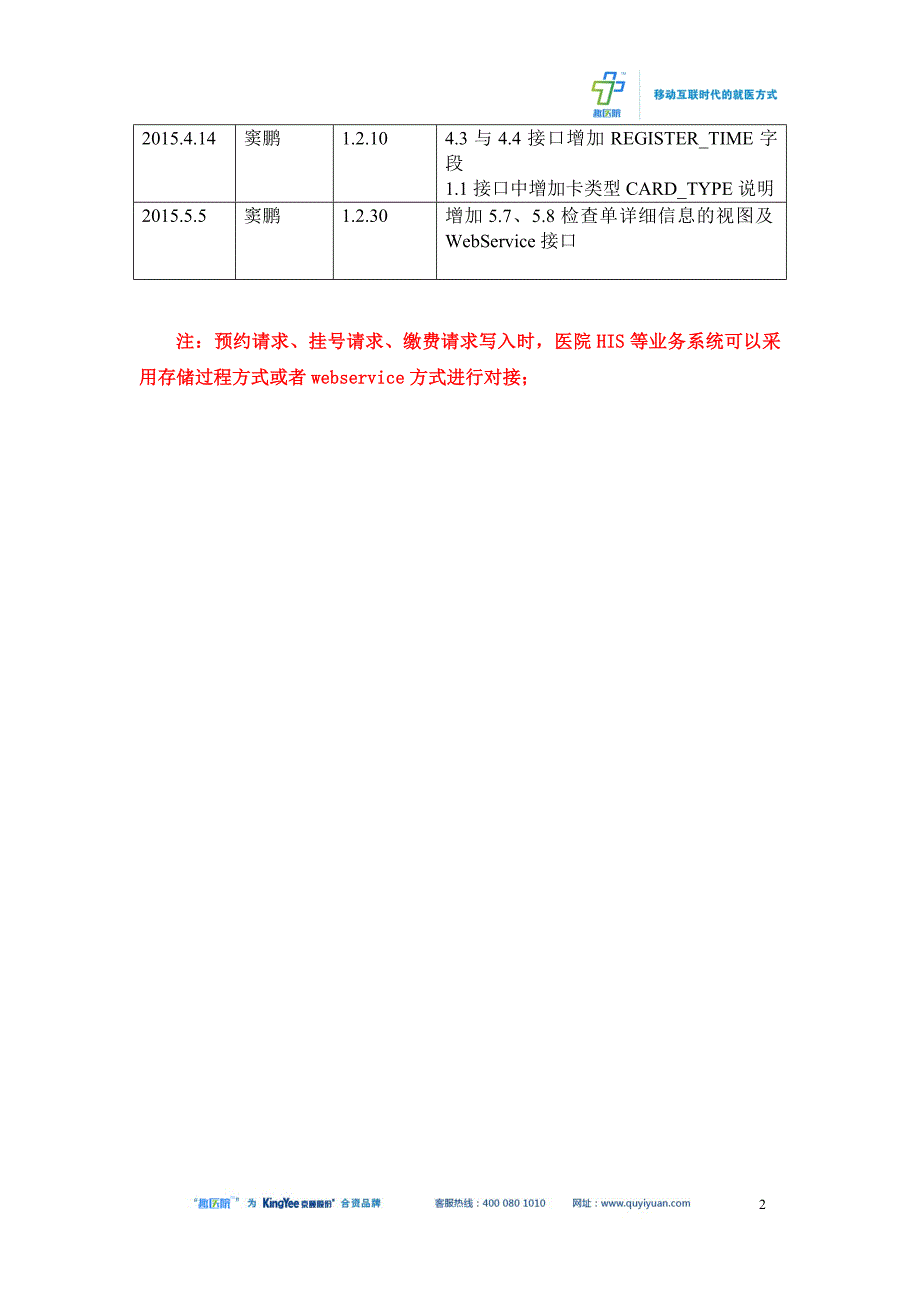 “趣医院”掌上医院系统标准接口说明书_第3页