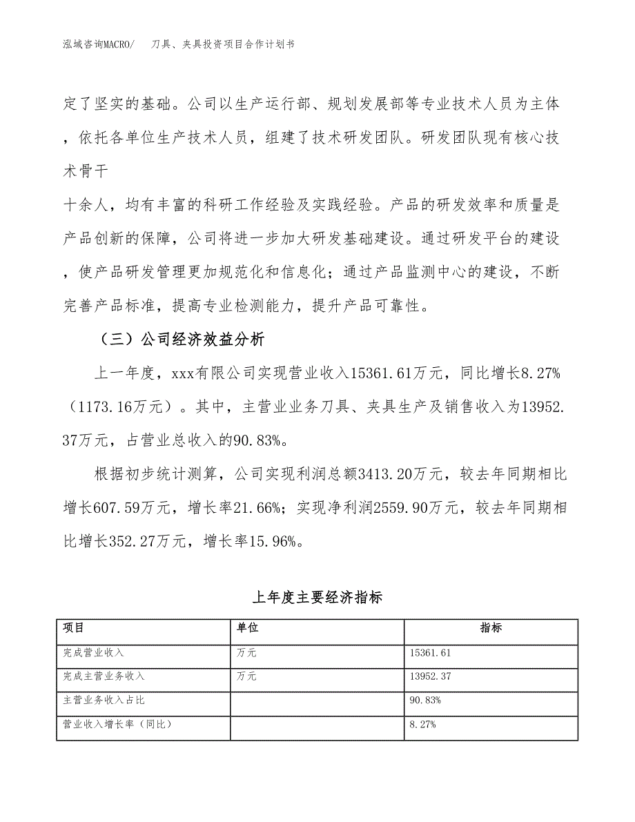 刀具、夹具投资项目合作计划书.docx_第3页