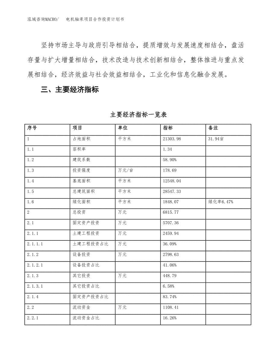 电机轴承项目合作投资计划书（样本）.docx_第5页