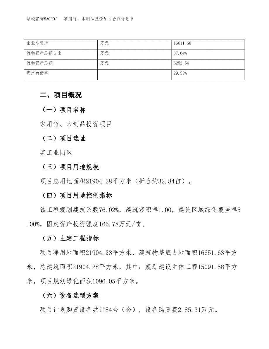 家用竹、木制品投资项目合作计划书.docx_第5页