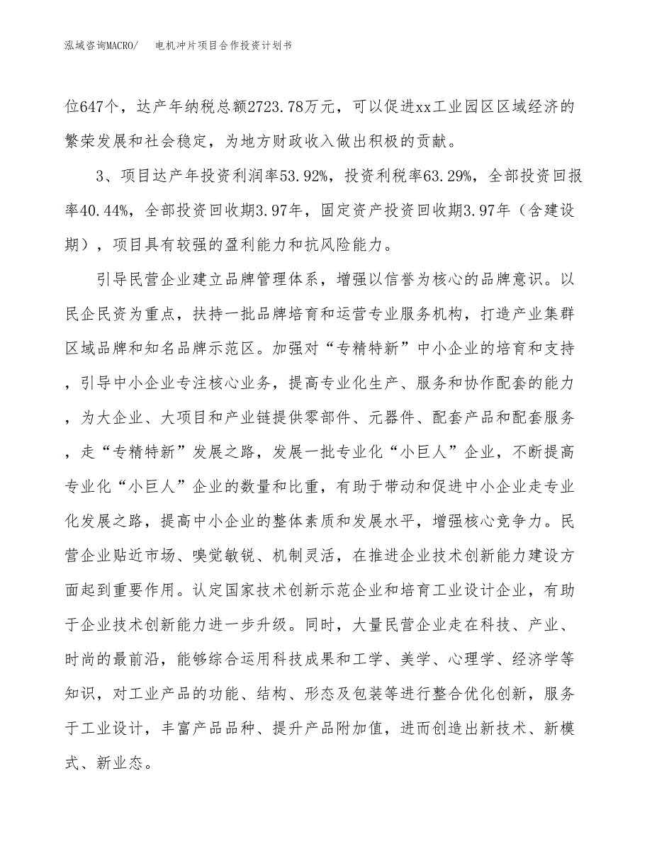 电机冲片项目合作投资计划书（样本）.docx_第4页