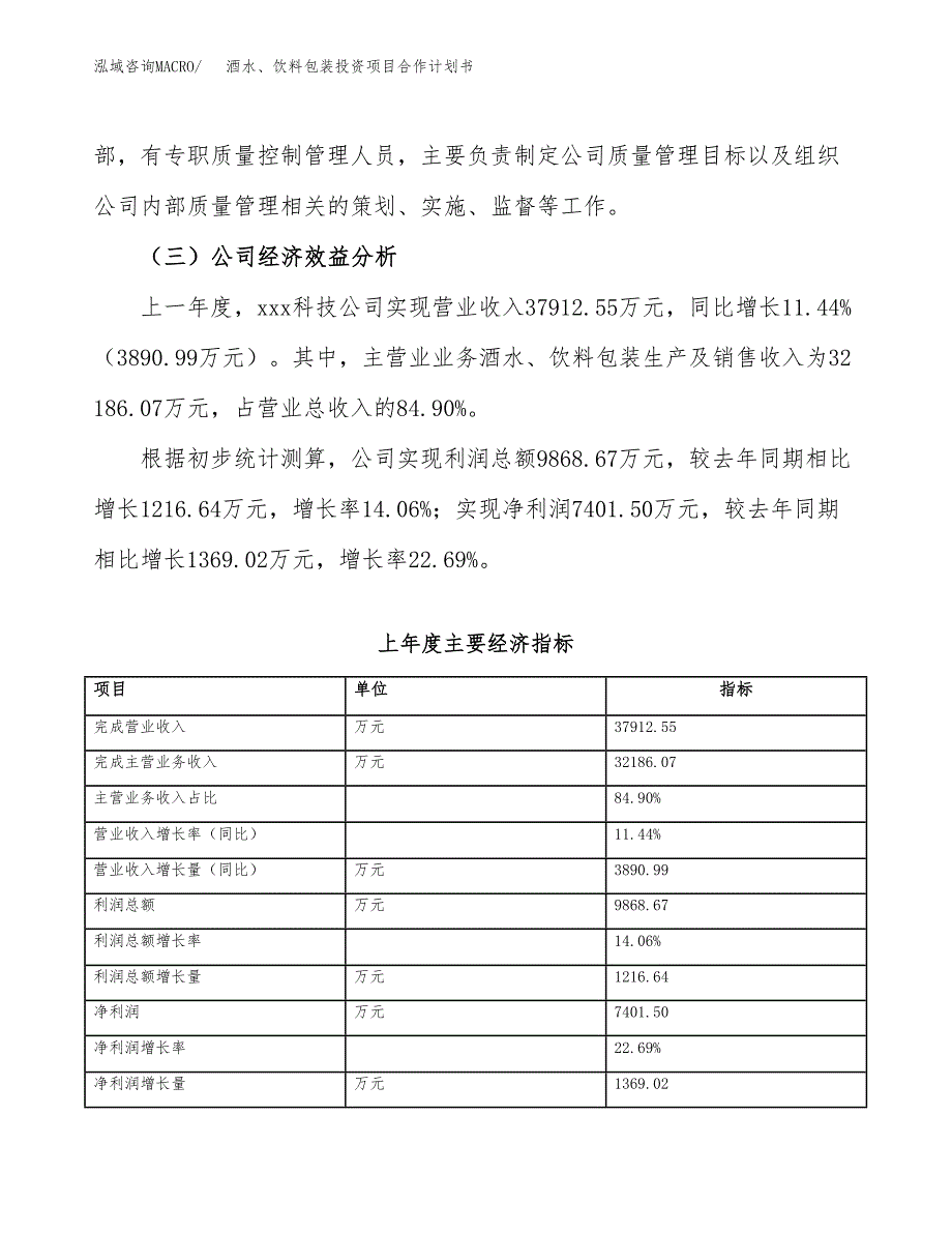 酒水、饮料包装投资项目合作计划书.docx_第4页