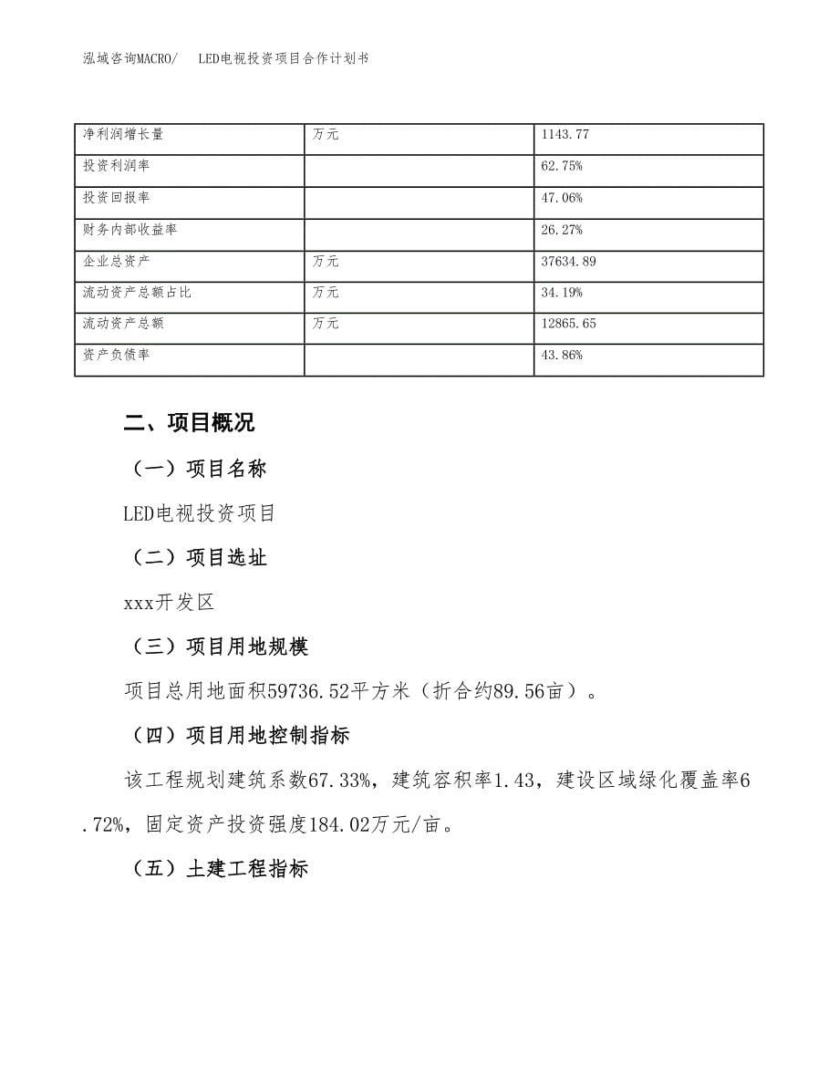 LED电视投资项目合作计划书.docx_第5页