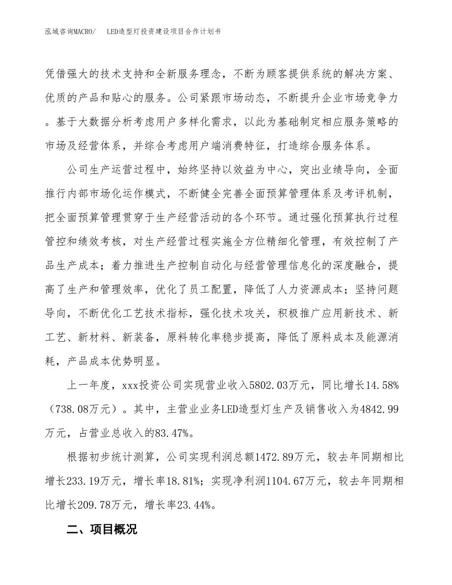 LED造型灯投资建设项目合作计划书（样本）_第2页