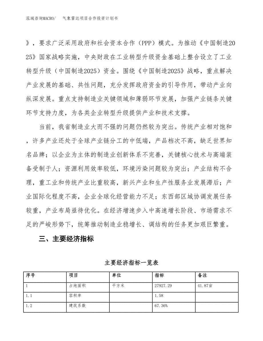 气象雷达项目合作投资计划书（样本）.docx_第5页